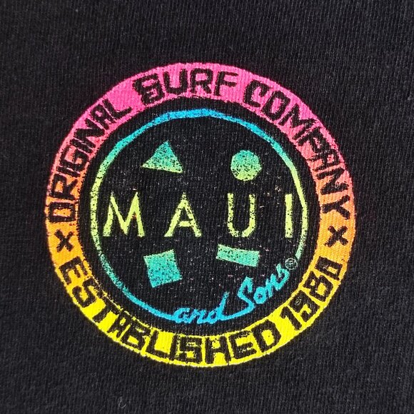 Maui and Sons sweatshirt women's size L black with graphic design, long sleeve - Picture 7 of 9